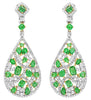 18.75CT DIAMOND & AAA EMERALD 18KT 2 TONE GOLD 3D MULTI SHAPE HANGING EARRINGS