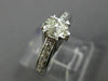 ESTATE .76CT ROUND & OVAL DIAMOND 18KT WHITE GOLD CLASSIC ENGAGEMENT RING #25941