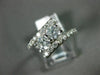 ESTATE 1.0CT ROUND DIAMOND 14KT WHITE GOLD 3D TWO STONE CRISS CROSS LOVE RING
