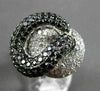 ESTATE LARGE 4.81CTW WHITE & BLACK DIAMOND 18KT WHITE GOLD LOVE KNOT FUN RING