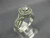 ESTATE LARGE 1.0CT 14K WHITE GOLD DOUBLE HALO SOLITAIRE INFINITY ENGAGEMENT RING