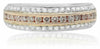 ESTATE WIDE .62CT WHITE & PINK DIAMOND 18K WHITE & ROSE GOLD 3D ANNIVERSARY RING