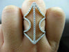 ESTATE MASSIVE .71CT DIAMOND 18KT WHITE GOLD DOUBLE SIDED OPEN ANCHOR FUN RING