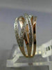 ESTATE .23CT DIAMOND 14KT WHITE & ROSE GOLD 3D MULTI ROW CRISS CROSS LOVE RING