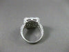 ESTATE LARGE 1.13CT DIAMOND 14KT WHITE GOLD PAVE FILIGREE SQUARE RING BEAUTIFUL!