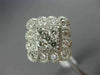 ESTATE EXTRA LARGE 2.24CT DIAMOND 18KT WHITE GOLD 3D FLOWER SQUARE ETOILE RING
