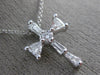 ESTATE .55CT TRILLION & BAGUETTE DIAMOND 14KT WHITE GOLD 3D CROSS PENDANT #25911