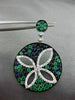 ESTATE LARGE 3.03CT DIAMOND SAPPHIRE & EMERALD 14KT WHITE GOLD FLOWER EARRINGS