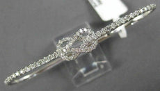 ESTATE LARGE .76CT ROUND DIAMOND 14KT WHITE GOLD 3D LOVE KNOT 3 FINGER FULL RING