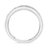 WIDE .54CT DIAMOND & AAA SAPPHIRE 14K WHITE GOLD ROUND DOUBLE BAND ETOILE RING