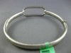 ESTATE LARGE .74CT DIAMOND 18KT WHITE GOLD OVAL MATTE SHINY LOVE BANGLE BRACELET