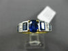 ESTATE 2.46CT DIAMOND & SAPPHIRE 18KT TWO TONE GOLD 3D FILIGREE ENGAGEMENT RING