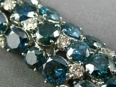ESTATE MASSIVE 56.94CT WHITE & BLUE DIAMOND 18K WHITE GOLD 3D MULTI ROW BRACELET