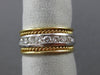 ESTATE WIDE .64CT ROUND DIAMOND 14K WHITE & YELLOW GOLD 8 STONE MENS RING #19919