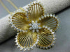 ESTATE LARGE 1.40CT DIAMOND 18KT WHITE & YELLOW GOLD 3D FLOWER FLOATING PENDANT