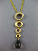 LARGE 1.8CT DIAMOND AAA SMOKY TOPAZ 18K YELLOW GOLD LARIAT MULTI STRAND NECKLACE