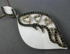 ESTATE 1.28CT BLACK DIAMOND & WHITE AGATE 14K ROSE GOLD MULTI HEART LEAF PENDANT
