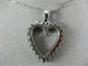 ESTATE .40CT PRINCESS CUT DIAMOND 14KT WHITE GOLD CLASSIC HEART PENDANT #15600