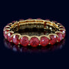 3.60CT AAA RUBY 14KT YELLOW GOLD 3D CLASSIC SHARED PRONG ETERNITY FUN LOVE RING