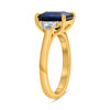 LARGE 4.20CT DIAMOND & AAA SAPPHIRE 14KT YELLOW GOLD EMERALD CUT ENGAGEMENT RING