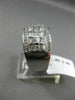 ESTATE WIDE 1.55CT ROUND BAGUETTE DIAMOND 14KT WHITE GOLD MULTI ROW WEDDING RING