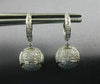ESTATE 1.52CT DIAMOND 18KT WHITE GOLD 3D SOCCER BALL HANGING FUN EARRINGS
