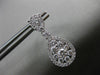 ESTATE 1.74CT DIAMOND 18K WHITE GOLD 3D PEAR SHAPE CLUSTER HALO HANGING EARRINGS