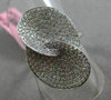 ESTATE LARGE .88CT ROUND DIAMOND 18K WHITE GOLD 3D PAVE INFINITY OVAL LOVE RING