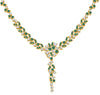 2.56CT DIAMOND & AAA EMERALD 14KT YELLOW GOLD MULTI LEAF FLORAL TENNIS NECKLACE