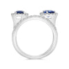 LARGE 2.09CT DIAMOND & AAA SAPPHIRE 14KT WHITE GOLD MULTI SHAPE SOLITAIRE RING