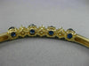 ESTATE 3.70CT DIAMOND & AAA SAPPHIRE 14KT YELLOW GOLD 3D BANGLE BRACELET #19167