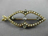 ANTIQUE .15CT ROSE CUT DIAMOND 14K TWO TONE GOLD PEARL PENDANT PIN BROOCH #25488