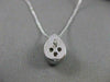 ESTATE DIAMOND SOLITAIRE TEARDROP 18KT WHITE GOLD MODERN PENDANT F VS #7561