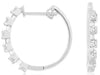 .45CT DIAMOND 14KT WHITE GOLD CLASSIC 6 STONE BY THE YARD HOOP HANGING EARRINGS