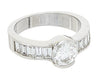 2.52CT DIAMOND 14KT WHITE GOLD 3D ROUND & BAGUETTE SEMI BEZEL ENGAGEMENT RING