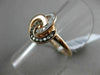 ESTATE WHITE & CHOCOLATE FANCY DIAMOND 14KT ROSE GOLD INFINITY FLOWER LOVE RING