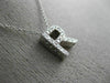 .16CT ROUND DIAMOND 14KT WHITE GOLD CLASSIC "R" INITIAL FLOATING PENDANT #19148