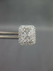 ESTATE LARGE .79CT DIAMOND 14KT WHITE GOLD 3D CLUSTER RECTANGULAR STUD EARRINGS