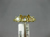 ESTATE .37CT DIAMOND 14KT YELLOW GOLD 3 STONE SEMI MOUNT ENGAGEMENT RING #22422