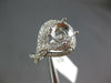 LARGE .67CT DIAMOND 14KT WHITE GOLD 3D 4 PRONG ROUND SEMI MOUNT ENGAGEMENT RING