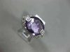 ESTATE 4.60CT DIAMOND & AAA AMETHYST 14KT WHITE GOLD 3D OPEN FILIGREE FUN RING