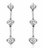 ESTATE .50CT DIAMOND 14K WHITE GOLD CLASSIC THREE STONE JOURNEY HANGING EARRINGS