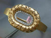 ESTATE LARGE .60CT DIAMOND 14KT ROSE GOLD 3D OVAL FILIGREE LEAF BANGLE BRACELET