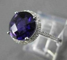 ESTATE 2.66CTW DIAMOND & AAA EXTRA FACET AMETHYST 14KT WHITE 3D FILIGREE RING