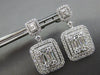 LARGE 3.41CT DIAMOND 18KT WHITE GOLD ROUND & BAGUETTE DOUBLE HALO STUD EARRINGS