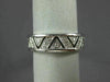 ESTATE .15CT DIAMOND 14KT WHITE GOLD CLASSIC TRIANGULAR ZIG ZAG BAND RING #18766