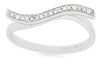 ESTATE .07CT DIAMOND 14KT WHITE GOLD 3D CLASSIC BAR WAVE FUN RING