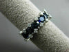 ESTATE WIDE 1.92CT DIAMOND & SAPPHIRE 14K WHITE GOLD 3D 5 STONE ANNIVERSARY RING