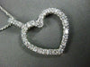 ESTATE LARGE .77CT DIAMOND 14KT WHITE GOLD FLOATING OPEN HEART PENDANT #14730