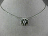 ESTATE .17CT DIAMOND 18KT WHITE GOLD 3D CLASSIC FLOWER SOLITAIRE PENDANT #23001